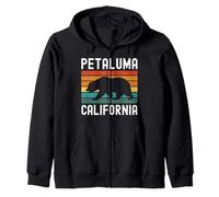 Petaluma California Retro Bear Vintage Sonoma County 707 Felpa con Cappuccio
