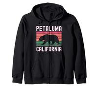 Petaluma California Retro Bear Vintage Sonoma County 707 Felpa con Cappuccio