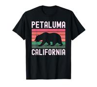 Petaluma California Retro Bear Vintage Sonoma County 707 Maglietta