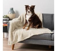 PetAmi Coperta impermeabile e soffice per cani di taglia media e grande, morbida e calda, a prova di pipì, reversibile, coperta per letto dei gatti, cuscino lavabile in peluche (beige crema, 40 x 60