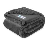 PetAmi Coperta impermeabile per cani e animali domestici, XL, in pile Sherpa, a prova di perdite, reversibile, in morbido peluche 80 x 60 cm, grigio grigio