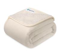 PetAmi Coperta impermeabile per cani in pile Sherpa, coperta impermeabile per cani di taglia media e grande, reversibile, protezione per mobili, in morbida microfibra felpata (L, 40 x 60, beige)