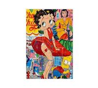 Petbon Poster 3D Street Pop Art di Betty Boop Graffiti Art di Banksy, 30,5 x 45,7 cm, incorniciato o senza cornice, camera da letto, ufficio, soggiorno, sala da pranzo