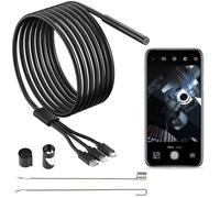PETCHOR Fotocamera endoscopica con luce, 7,9 mm 3 in 1 USB Snake, endoscopio wireless impermeabile IP67, periscopio industriale Wi-Fi con 6 luci LED, telecamera di ispezione per OTG Android, iOS,