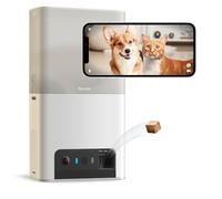 Petcube Bites 2 Lite Telecamera Interattiva per il Monitoraggio degli Animali Domestici tramite Wi Fi con App per Cellulare e Dispenser di Croccantini
