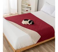 PETCUTE 100% Copertura Impermeabile per Cani,Copridivano Lavabile per Animali Domestici,Antiscivolo,Coperta per Cani e Tappetino per Gatti per Divano, Letto,Coperte Gatto,Rosso,210 * 305CM