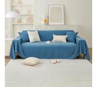 PETCUTE Copridivano Coperta Divano, Coperta Antipolvere Protettiva Multiuso Reversibile, Ideale per Divano, Panca e Letto, Blu, 180 x 340 cm