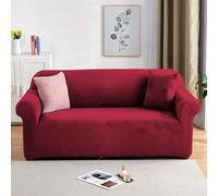 PETCUTE Copridivano Elasticizzato Fodere per Divano in Velluto Copridivano Spesso 2 posti Vino Rosso
