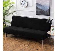 PETCUTE Copridivano letto senza braccioli elasticizzati copridivano senza braccioli 3 posti 2 posti Nero