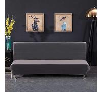 PETCUTE Copridivano Senza Braccioli Elastico copridivano per Divano Letto Senza braccioli Elasticizzato Grigio Scuro