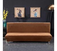 PETCUTE Copridivano Senza Braccioli Elastico copridivano per Divano Letto Senza braccioli Elasticizzato Marrone
