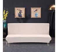 PETCUTE Copridivano Senza Braccioli Elastico copridivano per Divano Letto Senza braccioli Elasticizzato Beige