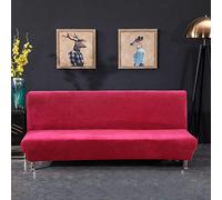 PETCUTE Copridivano Senza Braccioli Elastico copridivano per Divano Letto Senza braccioli Elasticizzato Vino Rosso