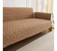 PETCUTE Copridivano Trapuntato Salvadivano,Impermeabile Copripoltrona 2 3 4 Posti con Braccioli,Tessuto Super Morbido Universale,Antiscivolo Copri Divano Relax con Banda Elastica(2 Posti,Cammello)