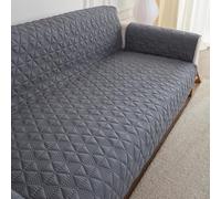 PETCUTE Copridivano Trapuntato Salvadivano,Impermeabile Copripoltrona 2 3 4 Posti con Braccioli,Tessuto Super Morbido Universale,Antiscivolo Copri Divano Relax con Banda Elastica(Grigio,3 Posti)