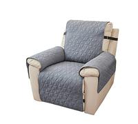 PETCUTE Copripoltrona Relax Reclinabile Trapuntato Universale,Copertura Salvadivano per Poltrona Antiscivolo per Protezione Divano con Fascia Elastica,Copridivano Trapuntato Reversibile,Grigio