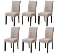 PETCUTE Coprisedia con Schienale Coprisedia Elasticizzato universali Cuscini coprisedia Coprisedia Sala da Pranzo Cachi 6 Pezzi