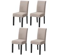 PETCUTE Coprisedia con Schienale Coprisedia Elasticizzato universali Cuscini coprisedia Coprisedia Sala da Pranzo Cachi 4 Pezzi