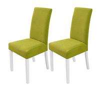 PETCUTE Coprisedia con Schienale coprisedie Elasticizzati Copri Sedia Cucina Copri sedie Sala da Pranzo Banchetto Verde 2 Pezzi