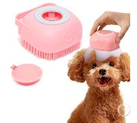 PETCUTE Spazzola da Bagno per Cani e Gatti, Spazzola da Bagno per Animali Domestici con Dispenser di Sapone,2 in 1 Silicone Spazzole per Massaggi per Cani con Maniglia,Spazzola per la Cura del Cane