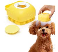 PETCUTE Spazzola da Bagno per Cani e Gatti, Spazzola da Bagno per Animali Domestici con Dispenser di Sapone,2 in 1 Silicone Spazzole per Massaggi per Cani con Maniglia,Spazzola per la Cura del Cane