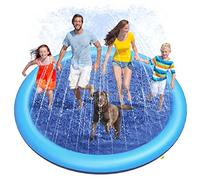 Peteast Piscina per cani grandi e piccoli e bambini da 87", pieghevole, spessore 0,58 mm, antiscivolo, giocattolo acquatico, ecologico, durevole