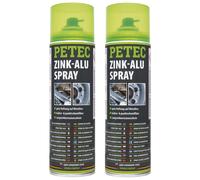 Petec 2X Spray Zinc-Alu Spray Alluminio Argento 500Ml