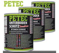 Petec 3x 1000ml Protezione Pavimento Bitume Nero Pinseldose Paramassi Ruggine