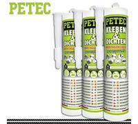 Petec 3x 290ml Attaccarecolla & Guarnizione Colla-Montaggio Trasparente Cucina