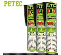Petec 3x 310ml K&d Carrozzeria Klebe- E Sigillante Nero Caravan Plastica