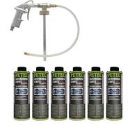 Petec 6x Protezione Pavimento Bitume Presa Depressione Nero 1L + Ubs-Pistole