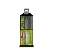PETEC Adesivo per riparazione su plastica colla a 2 componenti nero 50ml Plast