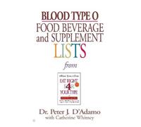 Peter J. D'Adamo Blood Type O Food, Beverage and Supplement Lists (Tascabile)