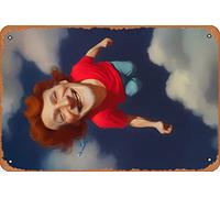 Peter Paprika Pan Pop Culture Astratto e Surreale Persone Classico Uomo Caverna Decorazione artistica da parete 20,3 x 30,5 cm Targa in metallo Targa Poster