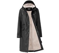Peter Patter Parka da donna foderato con pelliccia sintetica Impermeabile con collo in pelliccia sintetica Cappotto antipioggia da donna caldo per l'inverno, Nero , 48