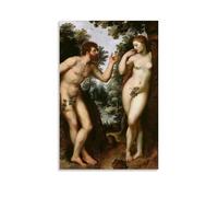 Peter Paul Rubens Adam ed Eve- Poster decorativo per la casa vintage, stampa estetica retrò, perfetta per soggiorno, camera da letto, ufficio, studio di casa, senza cornice, 50 x 75 cm
