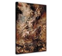 Peter Paul Rubens La caduta degli angeli ribelli Poster Pittura a olio in stile barocco Poster Immagine artistica da parete Stampa su tela Decorazione della camera da letto (50x75cm-Incorniciata)