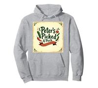 Peter Peter ha Scelto Una filastrocca di Scuola Materna Art Felpa con Cappuccio, Unisex per Adulti, Grigio Melange, M
