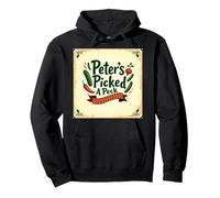 Peter Peter ha Scelto Una filastrocca di Scuola Materna Art Felpa con Cappuccio, Unisex per Adulti, Nero, M