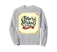 Peter Peter ha Scelto Una filastrocca di Scuola Materna Art Felpa, Unisex per Adulti, Grigio Melange, XL