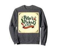 Peter Peter ha Scelto Una filastrocca di Scuola Materna Art Felpa, Unisex per Adulti, Grigio Scuro, L