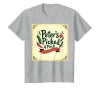 Peter Peter ha Scelto Una filastrocca di Scuola Materna Art Maglietta, Bambini, Grigio Melange, 10 Anni