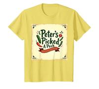 Peter Peter ha Scelto Una filastrocca di Scuola Materna Art Maglietta, Bambini, Limone, 6 Anni