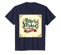 Peter Peter ha Scelto Una filastrocca di Scuola Materna Art Maglietta, Bambini, Navy, 8 Anni