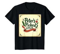 Peter Peter ha Scelto Una filastrocca di Scuola Materna Art Maglietta, Bambini, Nero, 6 Anni