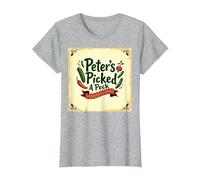 Peter Peter ha Scelto Una filastrocca di Scuola Materna Art Maglietta, Donna, Grigio Melange, 3XL