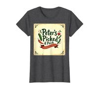 Peter Peter ha Scelto Una filastrocca di Scuola Materna Art Maglietta, Donna, Grigio Scuro, L