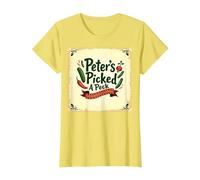 Peter Peter ha Scelto Una filastrocca di Scuola Materna Art Maglietta, Donna, Limone, M