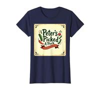 Peter Peter ha Scelto Una filastrocca di Scuola Materna Art Maglietta, Donna, Navy, XL