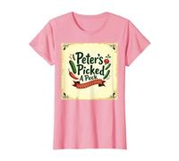 Peter Peter ha Scelto Una filastrocca di Scuola Materna Art Maglietta, Donna, Rosa, S